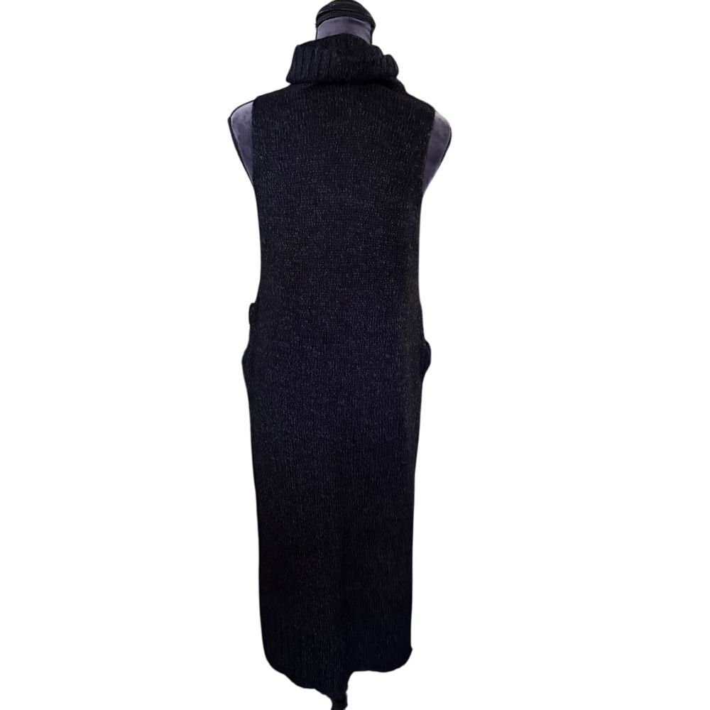 RD Style Black Sleeveless Turtleneck Maxi Dress Sweater Knit Winter Fashion - Picture 3 of 6